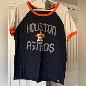 47 Brand Houston Astros Navy, White & Orange Raglan Tee